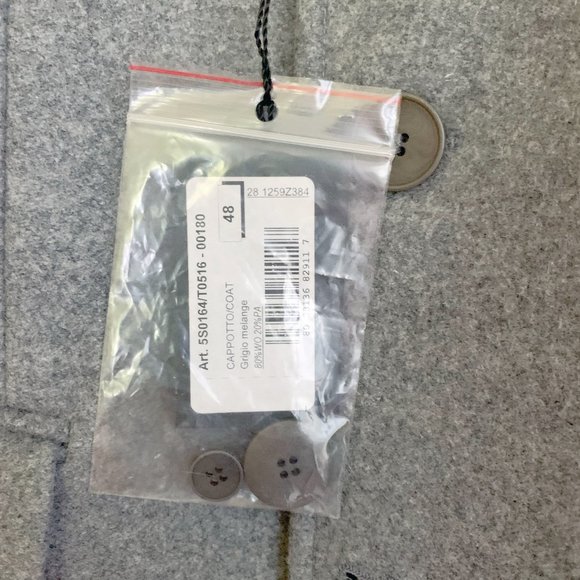 NWT luxurious PATRIZIA PEPE Men's Grey Wool-Tweed COAT Size 48 EUR | 38 US | M - Picture 4 of 9